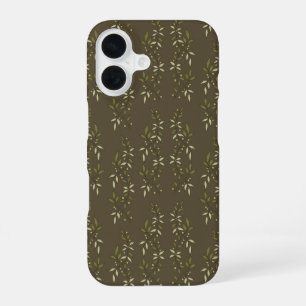 Coque iPhone 16 Motif d'olive de campagne française vert sauge aqu