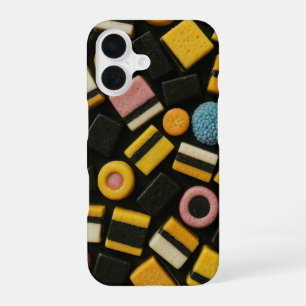 Coque iPhone 16 Motif drôle de réglisse assortis