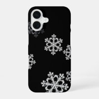 Motif élégant de flocon de neige minimaliste noir