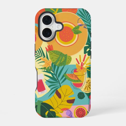 Coque iPhone 16 Motif Estival Coloré (Verso)