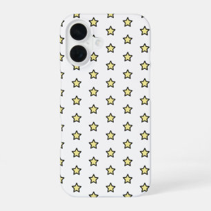 Coque iPhone 16 Motif Étoile Jaune Étoiles Minimalistes