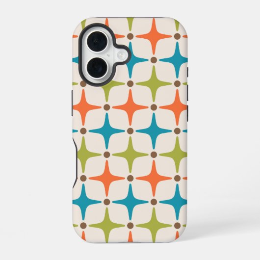 Coque iPhone 16 Motif étoile moderne du milieu du siècle (Verso)