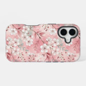 Coque iPhone 16 Motif fleur de cerisier rose (Verso Horizontal)