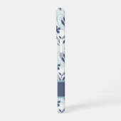 Coque iPhone 16 Motif Fleurs Bleues (Côté gauche)