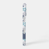 Coque iPhone 16 Motif Fleurs Bleues (Côté droit)