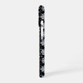 Coque iPhone 16 Motif Flocon de Neige Bleu (Côté gauche)