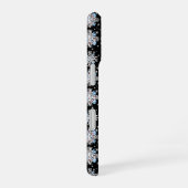 Coque iPhone 16 Motif Flocon de Neige Bleu (Côté droit)