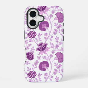 Coque iPhone 16 Motif floral jacobéen grand motif roses sur fond b