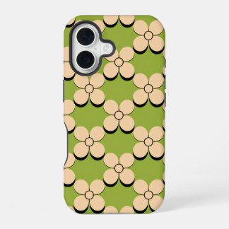 Coque iPhone 16 Motif floral minimaliste - Pétales crème sur fond