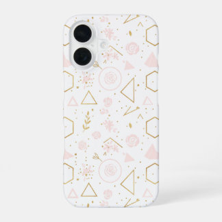 Coque iPhone 16 Motif floral rose pastel sans couture