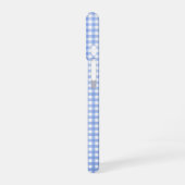 Coque iPhone 16 Motif Gingham Bleu et Blanc (Côté gauche)