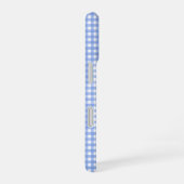 Coque iPhone 16 Motif Gingham Bleu et Blanc (Côté droit)