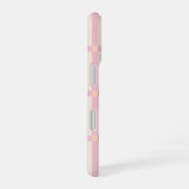Coque iPhone 16 Motif Grille Beige et Rose Clair (Côté droit)