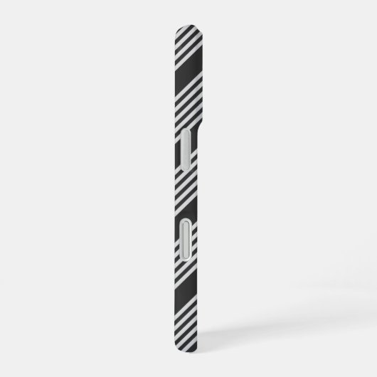 Coque iPhone 16 Motif gris clair et charbon cinq bandes (Côté droit)