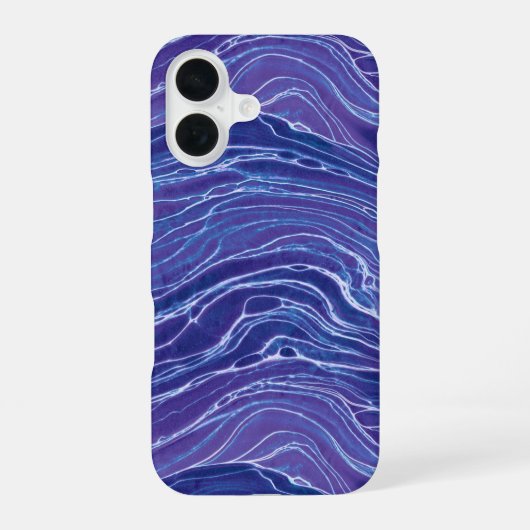 Coque iPhone 16 Motif Lavender Blue Abstrait Waves (Verso)