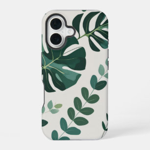 Coque iPhone 16 Motif minimaliste Monstera et verdure - Moderne