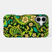 Coque iPhone 16 Motif Paisley Vert (Verso Horizontal)