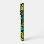 Coque iPhone 16 Motif Paisley Vert (Côté gauche)