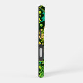 Coque iPhone 16 Motif Paisley Vert (Côté droit)