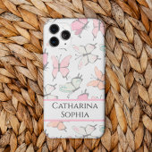 Coque iPhone 16 Motif Papillon avec Nom