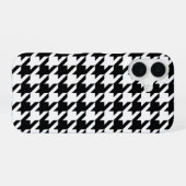 Coque iPhone 16 Motif pied-de-poule noir et blanc (Verso Horizontal)