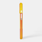 Coque iPhone 16 Motif rayé jaune orange (Côté gauche)