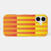 Coque iPhone 16 Motif rayé jaune orange (Verso Horizontal)