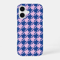 Motif rose et bleu en pied-de-poule