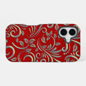 Coque iPhone 16 Motif rouge et or (Verso Horizontal)