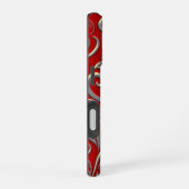 Coque iPhone 16 Motif rouge et or (Côté droit)