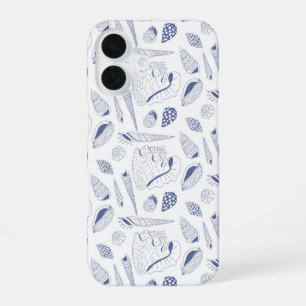 Coque iPhone 16 Motif sans couture avec coquillages de mer