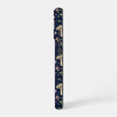 Coque iPhone 16 Motif sans couture de champignons Navy Profond Aca (Côté gauche)