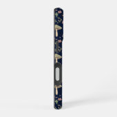 Coque iPhone 16 Motif sans couture de champignons Navy Profond Aca (Côté droit)