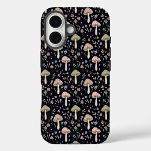 Coque iPhone 16 Motif sans couture de champignons sombres riches G