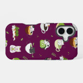 Coque iPhone 16 Motif sans couture de chat Matcha Kawaii (Verso Horizontal)