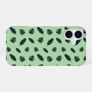 Coque iPhone 16 Motif sans couture de feuilles de Monstera et de p