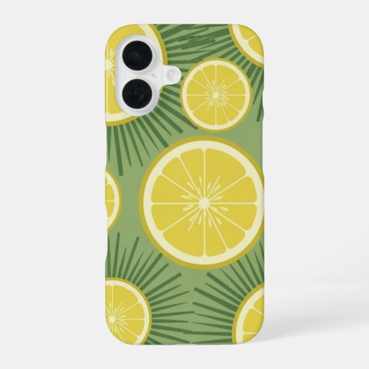 Coque iPhone 16 Motif Soleil Citron Vintage (Verso)
