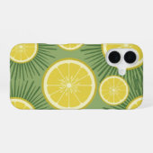 Coque iPhone 16 Motif Soleil Citron Vintage (Verso Horizontal)