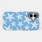 Coque iPhone 16 Motif Starfish Bleu (Verso Horizontal)