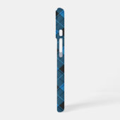Coque iPhone 16 Motif Tartan Simple en Bleu Foncé (Côté gauche)