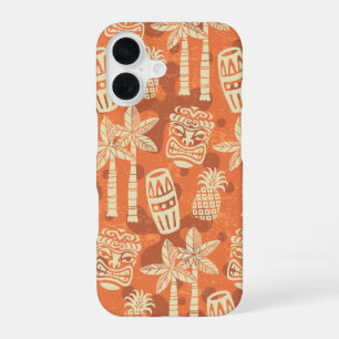 Coque iPhone 16 Motif Tiki Rétro Moderne du Milieu du Siècle