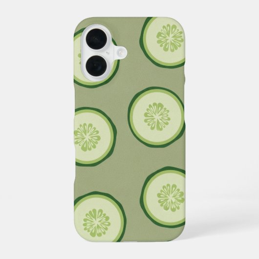 Coque iPhone 16 Motif tranche de concombre vintage (Verso)