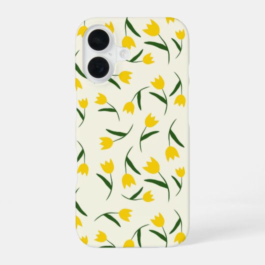 Coque iPhone 16 Motif Tulipe Jaune (Verso)