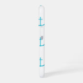 Coque iPhone 16 Motif Turquoise Ancre (Côté gauche)