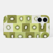 Coque iPhone 16 Motif Vintage avec Kiwis Tranchés (Verso Horizontal)