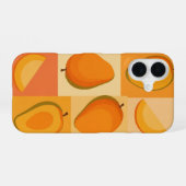 Coque iPhone 16 Motif vintage avec mangues stylisées (Verso Horizontal)