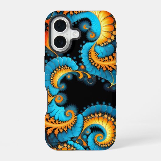 Coque iPhone 16 motifs fractaux Abstraits (Verso)