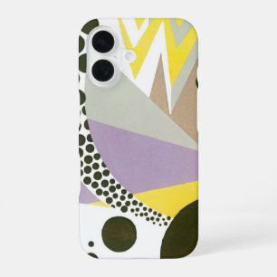Coque iPhone 16 Motifs géométriques Art Déco vintage Jazz Pochoir