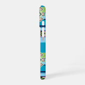 Coque iPhone 16 Motifs géométriques rétro et fleurs imaginaires (Côté gauche)