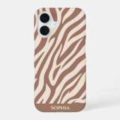 Coque iPhone 16 Mousse au café - Impression zèbre (Verso)